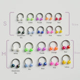 【即納】ネオン サーキュラーバーベル ピアッシング(2Size 10Color) 16G - 4MiLi (フォーミリ)